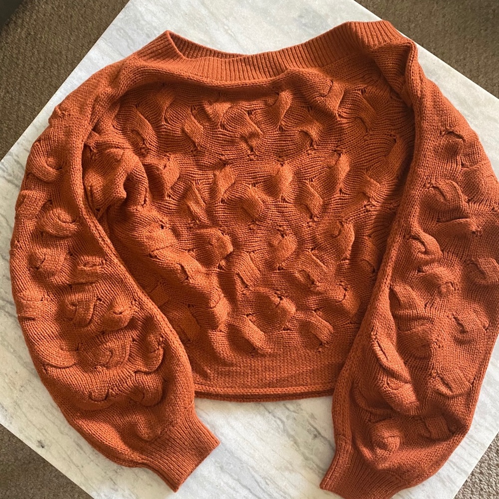 Off The Shoulder Rust Sweater
